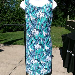 NWOT TALBOTS VERY CUTE TURQUOISE GIRAFFE PRINT DRESS 8P